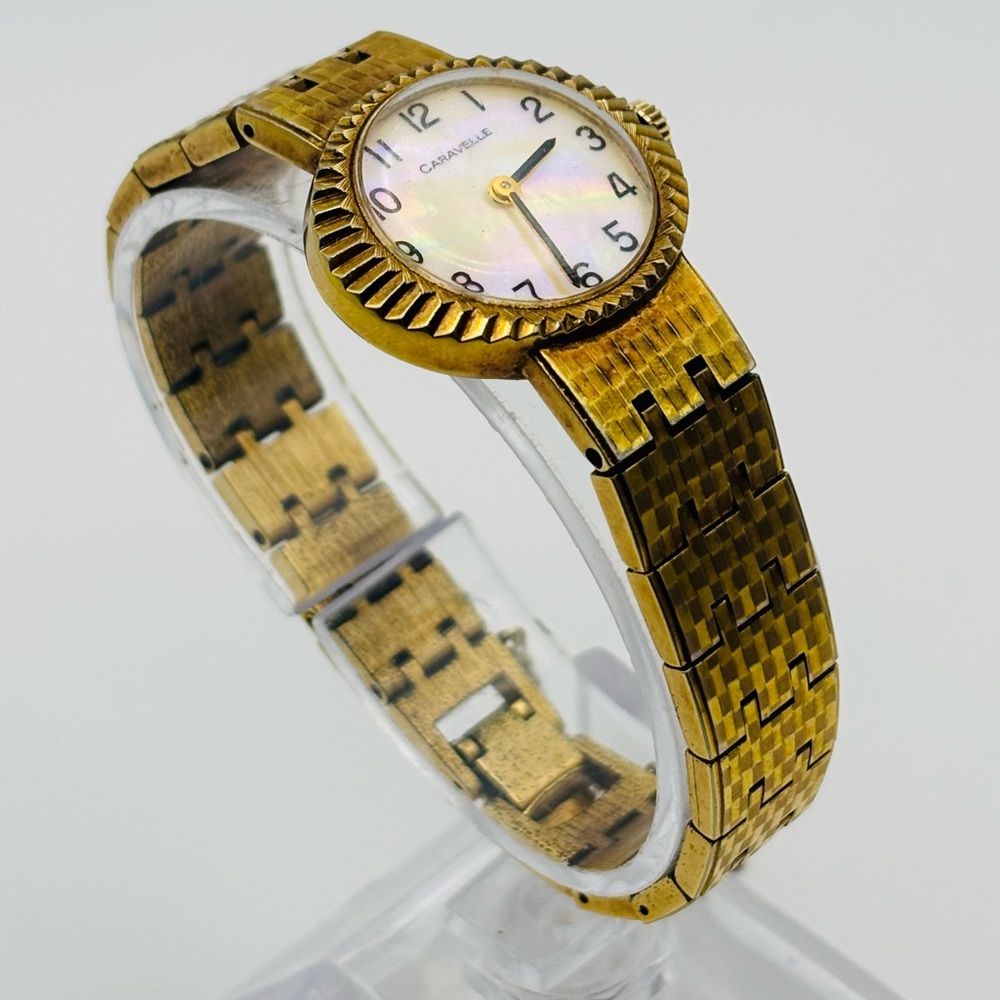 Vintage Caravelle Watch – Classic Gold-tone with Mother of Pearl Dial - Picture 3 of 16